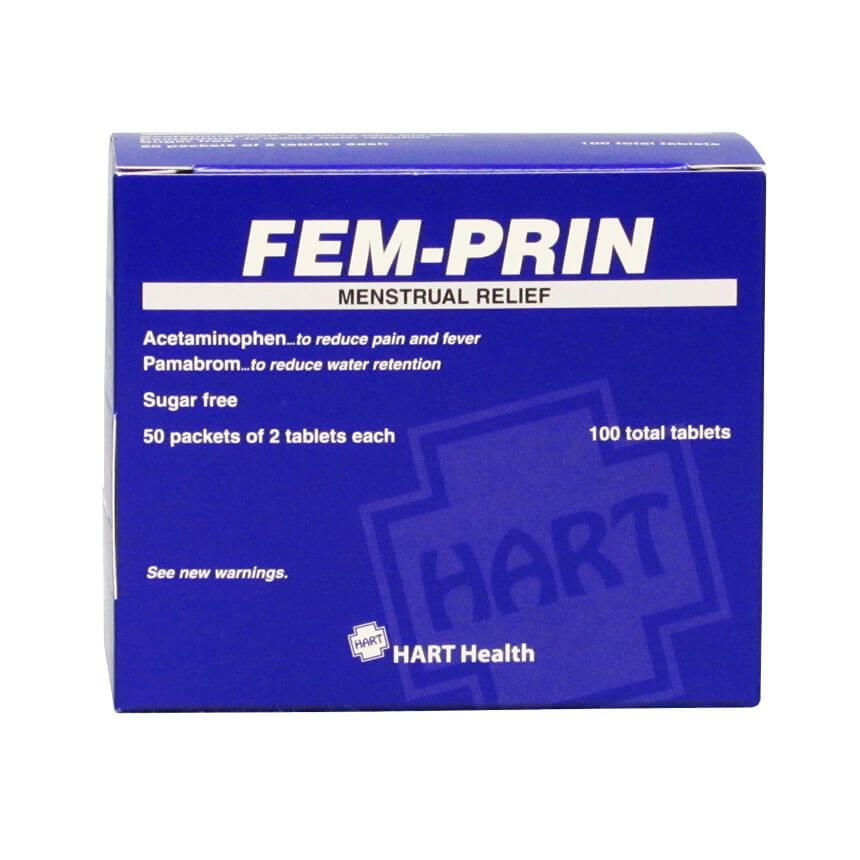 Menstrual Relief Medication Pms Tablets First Aid Supplies Fem Prim Menstrual Relief Tablets Front View