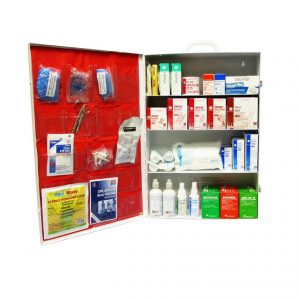 Open view of the Large Industrial First Aid Cabinet.